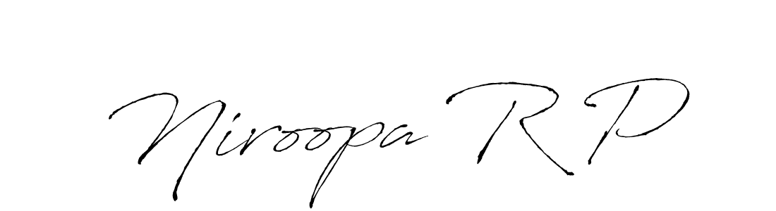Use a signature maker to create a handwritten signature online. With this signature software, you can design (Antro_Vectra) your own signature for name Niroopa R P. Niroopa R P signature style 6 images and pictures png