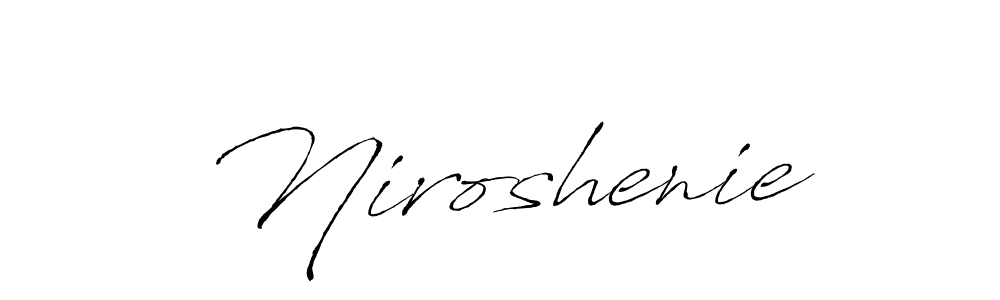 How to make Niroshenie signature? Antro_Vectra is a professional autograph style. Create handwritten signature for Niroshenie name. Niroshenie signature style 6 images and pictures png