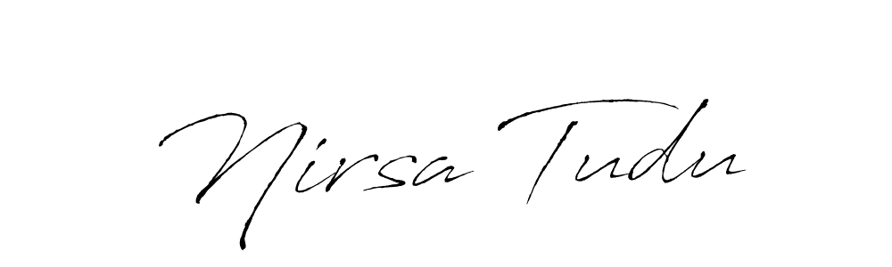 Similarly Antro_Vectra is the best handwritten signature design. Signature creator online .You can use it as an online autograph creator for name Nirsa Tudu. Nirsa Tudu signature style 6 images and pictures png