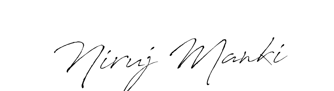 Make a beautiful signature design for name Niruj Manki. With this signature (Antro_Vectra) style, you can create a handwritten signature for free. Niruj Manki signature style 6 images and pictures png