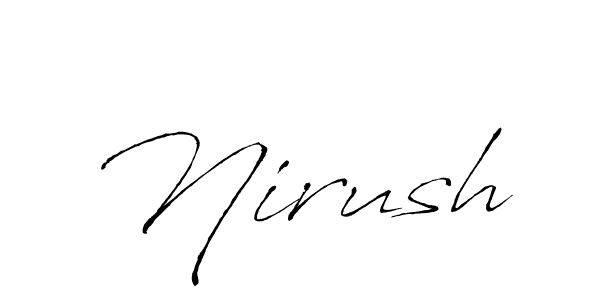 How to make Nirush signature? Antro_Vectra is a professional autograph style. Create handwritten signature for Nirush name. Nirush signature style 6 images and pictures png