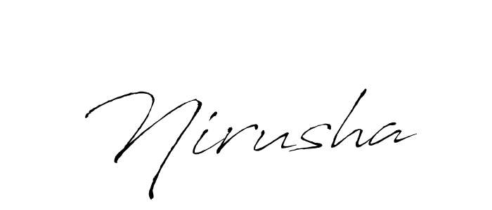 The best way (Antro_Vectra) to make a short signature is to pick only two or three words in your name. The name Nirusha include a total of six letters. For converting this name. Nirusha signature style 6 images and pictures png