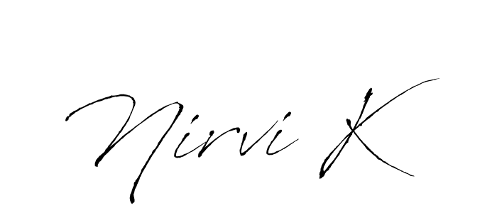 How to make Nirvi K signature? Antro_Vectra is a professional autograph style. Create handwritten signature for Nirvi K name. Nirvi K signature style 6 images and pictures png