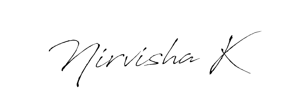 Make a beautiful signature design for name Nirvisha K. With this signature (Antro_Vectra) style, you can create a handwritten signature for free. Nirvisha K signature style 6 images and pictures png