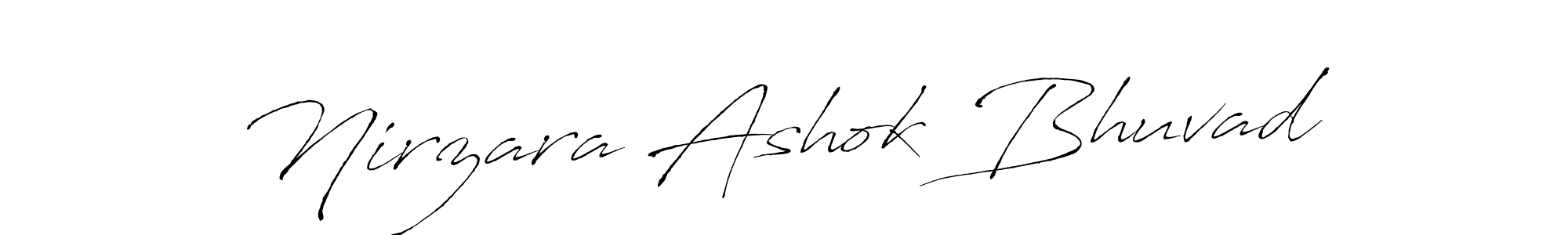 Make a beautiful signature design for name Nirzara Ashok Bhuvad. With this signature (Antro_Vectra) style, you can create a handwritten signature for free. Nirzara Ashok Bhuvad signature style 6 images and pictures png