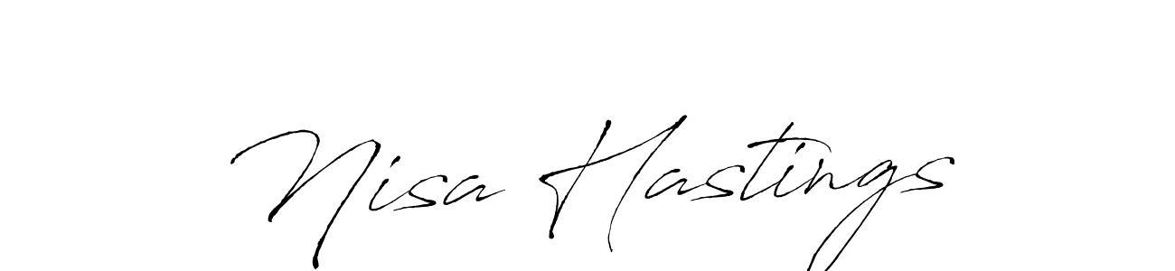 The best way (Antro_Vectra) to make a short signature is to pick only two or three words in your name. The name Nisa Hastings include a total of six letters. For converting this name. Nisa Hastings signature style 6 images and pictures png