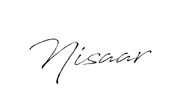Make a beautiful signature design for name Nisaar. With this signature (Antro_Vectra) style, you can create a handwritten signature for free. Nisaar signature style 6 images and pictures png