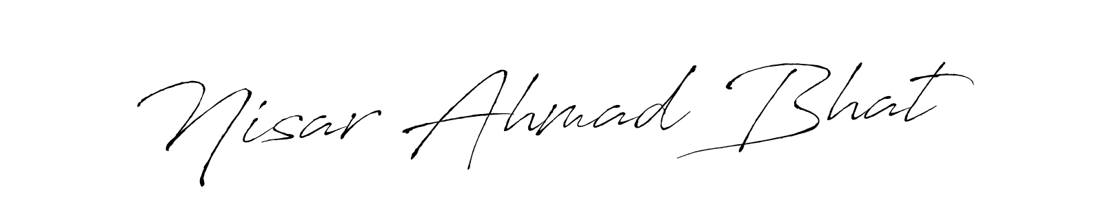 Design your own signature with our free online signature maker. With this signature software, you can create a handwritten (Antro_Vectra) signature for name Nisar Ahmad Bhat. Nisar Ahmad Bhat signature style 6 images and pictures png
