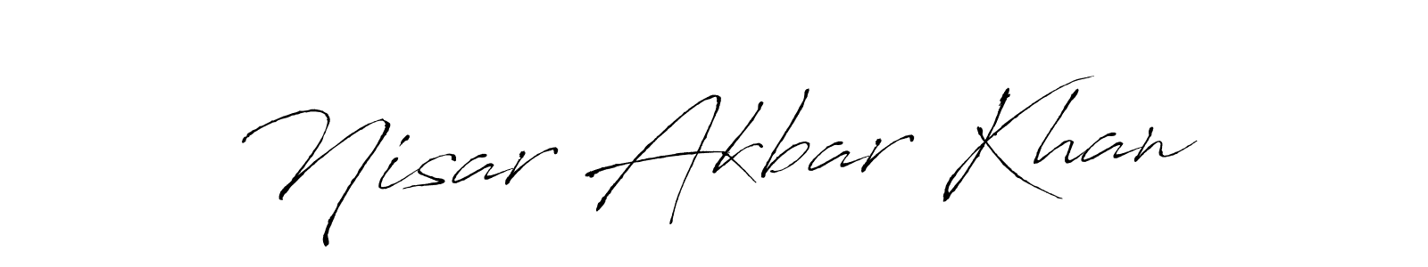 Antro_Vectra is a professional signature style that is perfect for those who want to add a touch of class to their signature. It is also a great choice for those who want to make their signature more unique. Get Nisar Akbar Khan name to fancy signature for free. Nisar Akbar Khan signature style 6 images and pictures png