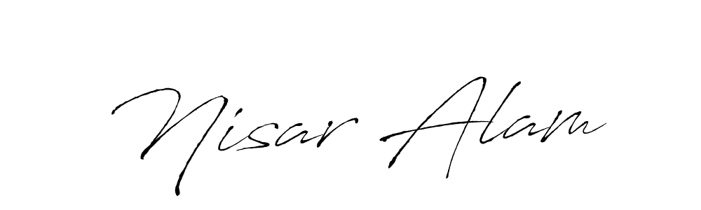 Antro_Vectra is a professional signature style that is perfect for those who want to add a touch of class to their signature. It is also a great choice for those who want to make their signature more unique. Get Nisar Alam name to fancy signature for free. Nisar Alam signature style 6 images and pictures png