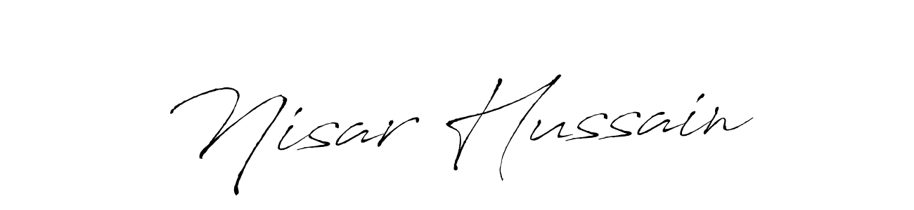 Create a beautiful signature design for name Nisar Hussain. With this signature (Antro_Vectra) fonts, you can make a handwritten signature for free. Nisar Hussain signature style 6 images and pictures png