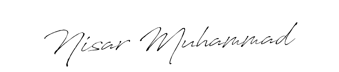 How to make Nisar Muhammad name signature. Use Antro_Vectra style for creating short signs online. This is the latest handwritten sign. Nisar Muhammad signature style 6 images and pictures png