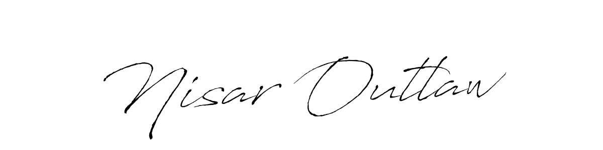 if you are searching for the best signature style for your name Nisar Outlaw. so please give up your signature search. here we have designed multiple signature styles  using Antro_Vectra. Nisar Outlaw signature style 6 images and pictures png