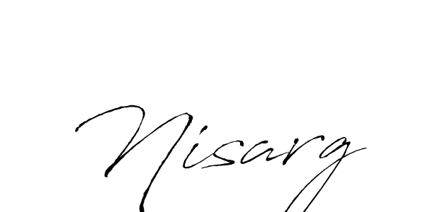 Design your own signature with our free online signature maker. With this signature software, you can create a handwritten (Antro_Vectra) signature for name Nisarg. Nisarg signature style 6 images and pictures png