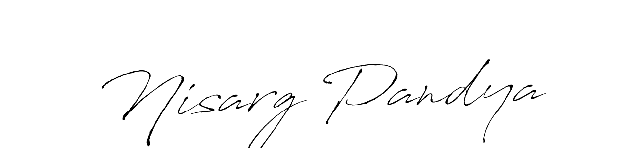 Design your own signature with our free online signature maker. With this signature software, you can create a handwritten (Antro_Vectra) signature for name Nisarg Pandya. Nisarg Pandya signature style 6 images and pictures png