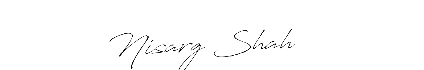 Make a beautiful signature design for name Nisarg Shah ❤️. With this signature (Antro_Vectra) style, you can create a handwritten signature for free. Nisarg Shah ❤️ signature style 6 images and pictures png