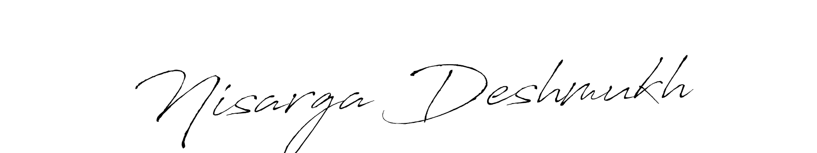 It looks lik you need a new signature style for name Nisarga Deshmukh. Design unique handwritten (Antro_Vectra) signature with our free signature maker in just a few clicks. Nisarga Deshmukh signature style 6 images and pictures png