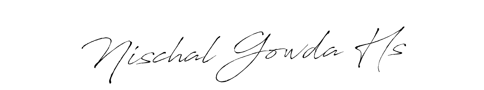 if you are searching for the best signature style for your name Nischal Gowda Hs. so please give up your signature search. here we have designed multiple signature styles  using Antro_Vectra. Nischal Gowda Hs signature style 6 images and pictures png