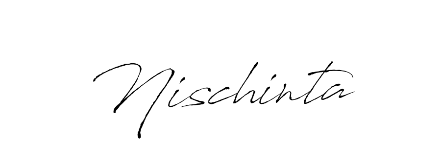 How to make Nischinta name signature. Use Antro_Vectra style for creating short signs online. This is the latest handwritten sign. Nischinta signature style 6 images and pictures png