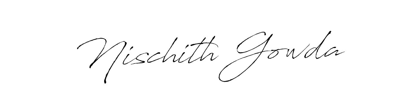 Nischith Gowda stylish signature style. Best Handwritten Sign (Antro_Vectra) for my name. Handwritten Signature Collection Ideas for my name Nischith Gowda. Nischith Gowda signature style 6 images and pictures png