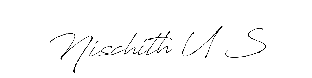 Nischith U S stylish signature style. Best Handwritten Sign (Antro_Vectra) for my name. Handwritten Signature Collection Ideas for my name Nischith U S. Nischith U S signature style 6 images and pictures png