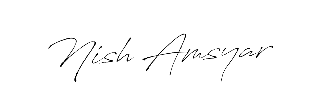 Once you've used our free online signature maker to create your best signature Antro_Vectra style, it's time to enjoy all of the benefits that Nish Amsyar name signing documents. Nish Amsyar signature style 6 images and pictures png