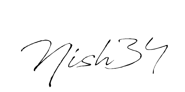 Also You can easily find your signature by using the search form. We will create Nish34 name handwritten signature images for you free of cost using Antro_Vectra sign style. Nish34 signature style 6 images and pictures png