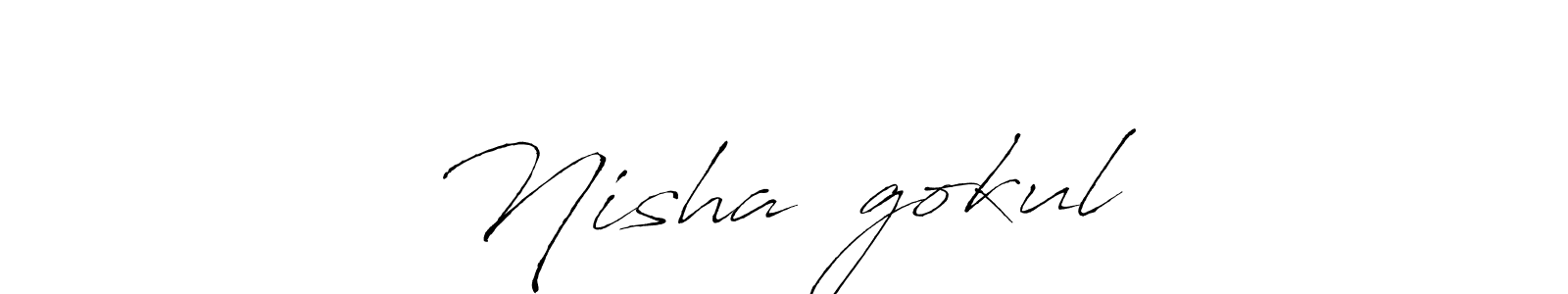 Create a beautiful signature design for name Nisha❤️gokul. With this signature (Antro_Vectra) fonts, you can make a handwritten signature for free. Nisha❤️gokul signature style 6 images and pictures png