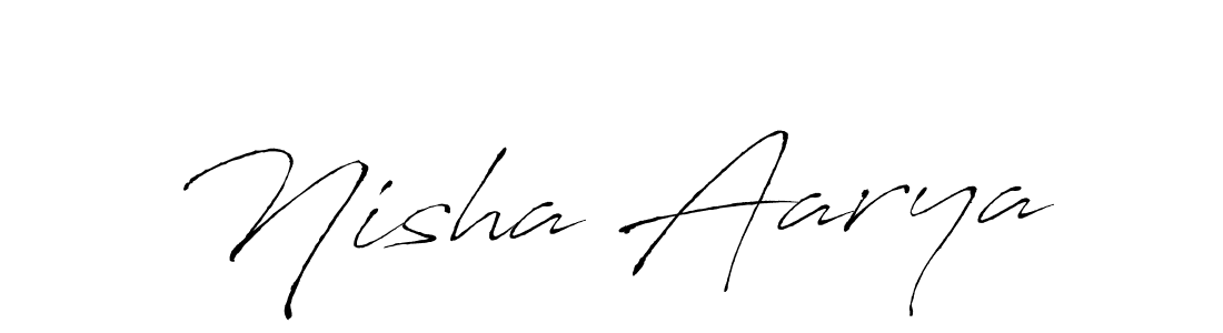 Make a beautiful signature design for name Nisha Aarya. With this signature (Antro_Vectra) style, you can create a handwritten signature for free. Nisha Aarya signature style 6 images and pictures png