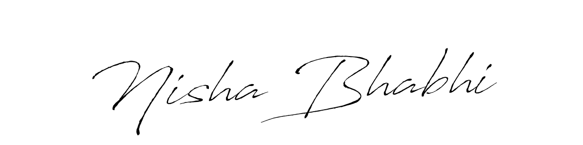 Make a beautiful signature design for name Nisha Bhabhi. With this signature (Antro_Vectra) style, you can create a handwritten signature for free. Nisha Bhabhi signature style 6 images and pictures png