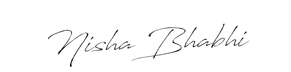 Make a beautiful signature design for name Nisha Bhabhi. With this signature (Antro_Vectra) style, you can create a handwritten signature for free. Nisha Bhabhi signature style 6 images and pictures png