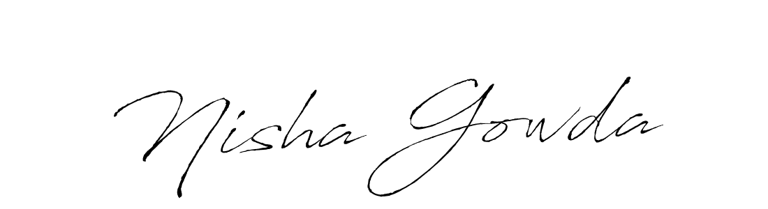 Also we have Nisha Gowda name is the best signature style. Create professional handwritten signature collection using Antro_Vectra autograph style. Nisha Gowda signature style 6 images and pictures png