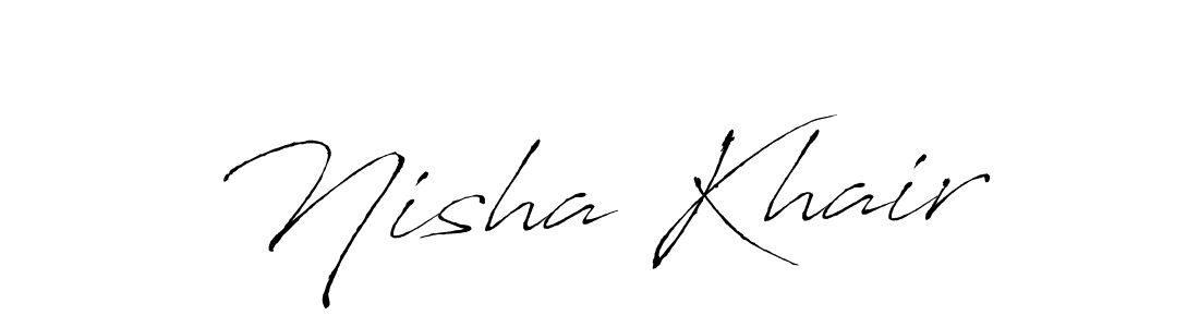 Make a beautiful signature design for name Nisha Khair. With this signature (Antro_Vectra) style, you can create a handwritten signature for free. Nisha Khair signature style 6 images and pictures png