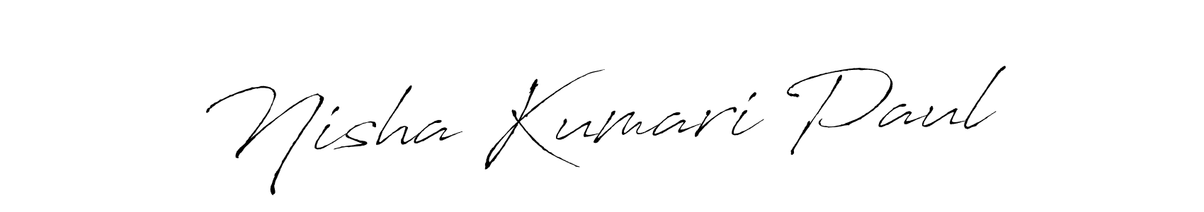 Antro_Vectra is a professional signature style that is perfect for those who want to add a touch of class to their signature. It is also a great choice for those who want to make their signature more unique. Get Nisha Kumari Paul name to fancy signature for free. Nisha Kumari Paul signature style 6 images and pictures png