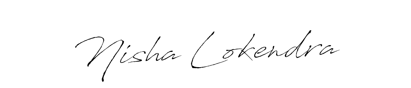 How to make Nisha Lokendra name signature. Use Antro_Vectra style for creating short signs online. This is the latest handwritten sign. Nisha Lokendra signature style 6 images and pictures png