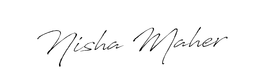 How to make Nisha Maher name signature. Use Antro_Vectra style for creating short signs online. This is the latest handwritten sign. Nisha Maher signature style 6 images and pictures png