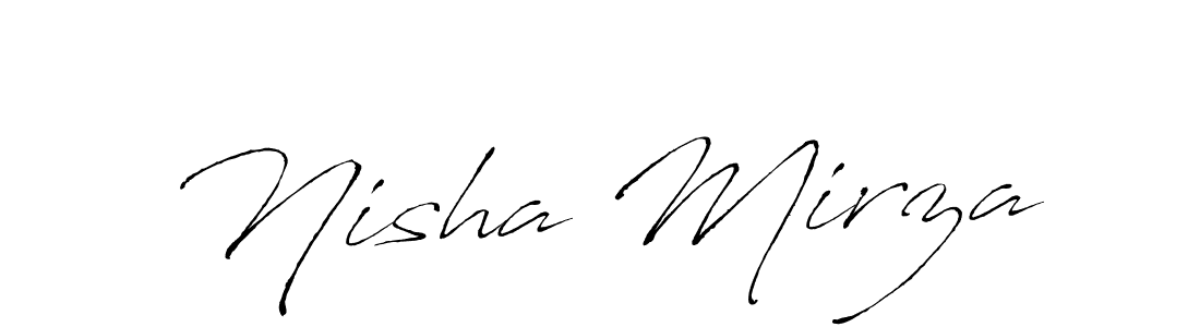 Design your own signature with our free online signature maker. With this signature software, you can create a handwritten (Antro_Vectra) signature for name Nisha Mirza. Nisha Mirza signature style 6 images and pictures png