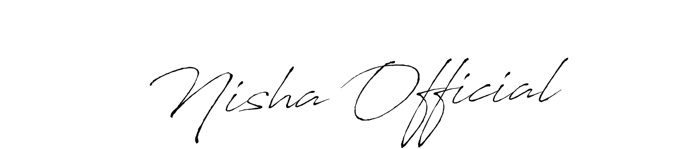 How to make Nisha Official signature? Antro_Vectra is a professional autograph style. Create handwritten signature for Nisha Official name. Nisha Official signature style 6 images and pictures png