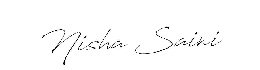 Create a beautiful signature design for name Nisha Saini. With this signature (Antro_Vectra) fonts, you can make a handwritten signature for free. Nisha Saini signature style 6 images and pictures png