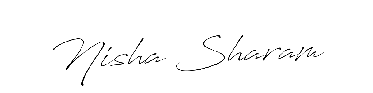 Make a beautiful signature design for name Nisha Sharam. With this signature (Antro_Vectra) style, you can create a handwritten signature for free. Nisha Sharam signature style 6 images and pictures png