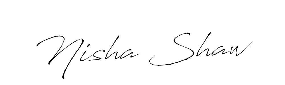 Make a beautiful signature design for name Nisha Shaw. With this signature (Antro_Vectra) style, you can create a handwritten signature for free. Nisha Shaw signature style 6 images and pictures png