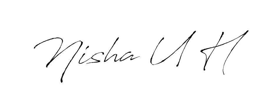 Here are the top 10 professional signature styles for the name Nisha U H. These are the best autograph styles you can use for your name. Nisha U H signature style 6 images and pictures png
