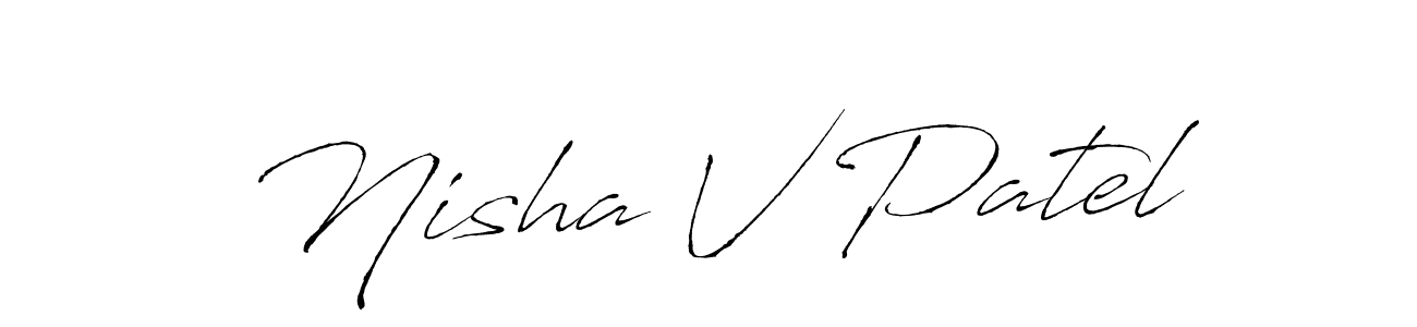 Make a beautiful signature design for name Nisha V Patel. With this signature (Antro_Vectra) style, you can create a handwritten signature for free. Nisha V Patel signature style 6 images and pictures png
