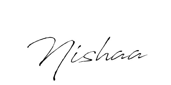 How to make Nishaa name signature. Use Antro_Vectra style for creating short signs online. This is the latest handwritten sign. Nishaa signature style 6 images and pictures png