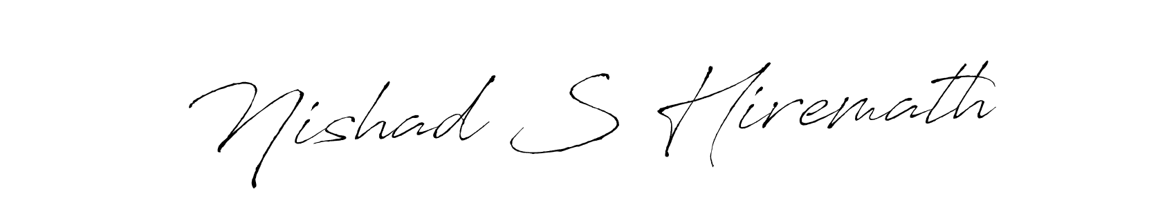 How to make Nishad S Hiremath name signature. Use Antro_Vectra style for creating short signs online. This is the latest handwritten sign. Nishad S Hiremath signature style 6 images and pictures png