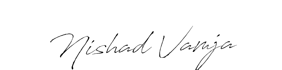 Design your own signature with our free online signature maker. With this signature software, you can create a handwritten (Antro_Vectra) signature for name Nishad Vamja. Nishad Vamja signature style 6 images and pictures png