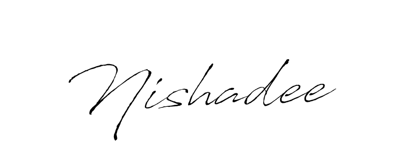 Make a beautiful signature design for name Nishadee. With this signature (Antro_Vectra) style, you can create a handwritten signature for free. Nishadee signature style 6 images and pictures png