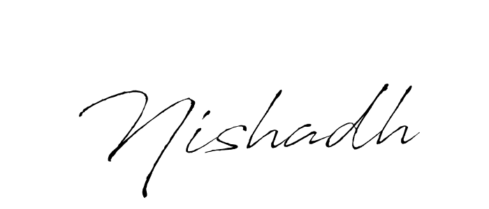 Make a beautiful signature design for name Nishadh. With this signature (Antro_Vectra) style, you can create a handwritten signature for free. Nishadh signature style 6 images and pictures png