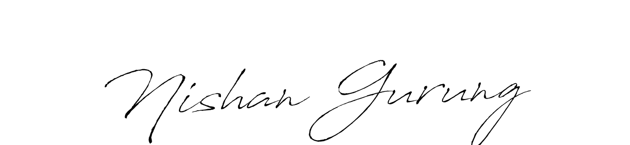 Make a beautiful signature design for name Nishan Gurung. With this signature (Antro_Vectra) style, you can create a handwritten signature for free. Nishan Gurung signature style 6 images and pictures png