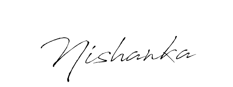 Make a beautiful signature design for name Nishanka. With this signature (Antro_Vectra) style, you can create a handwritten signature for free. Nishanka signature style 6 images and pictures png